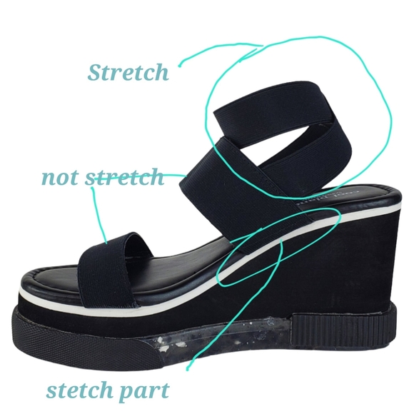 NWT Cool planet steve madden miran strappy platform wedge sandals black white - Picture 13 of 16